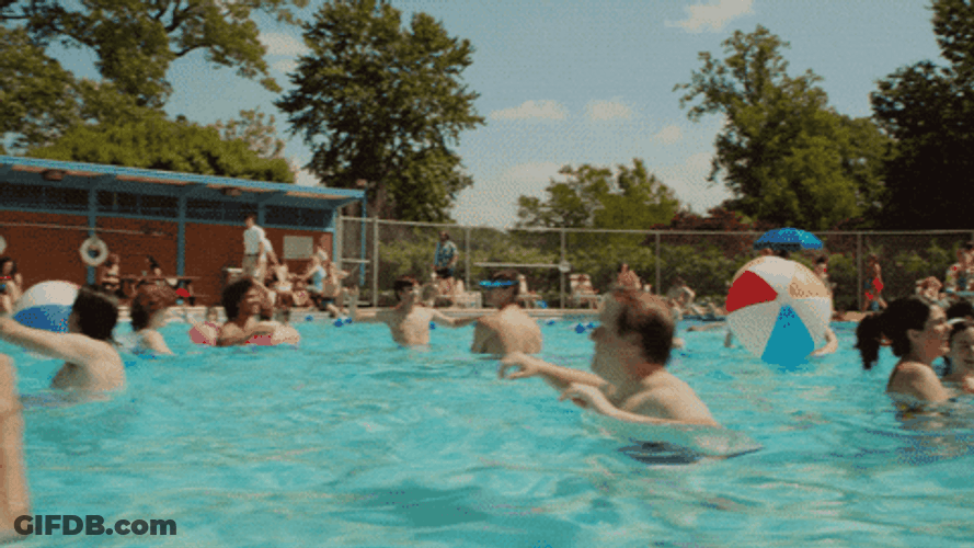 People Enjoying Summer Pool Party GIF