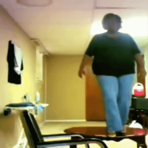People Falling On Table Fail GIF