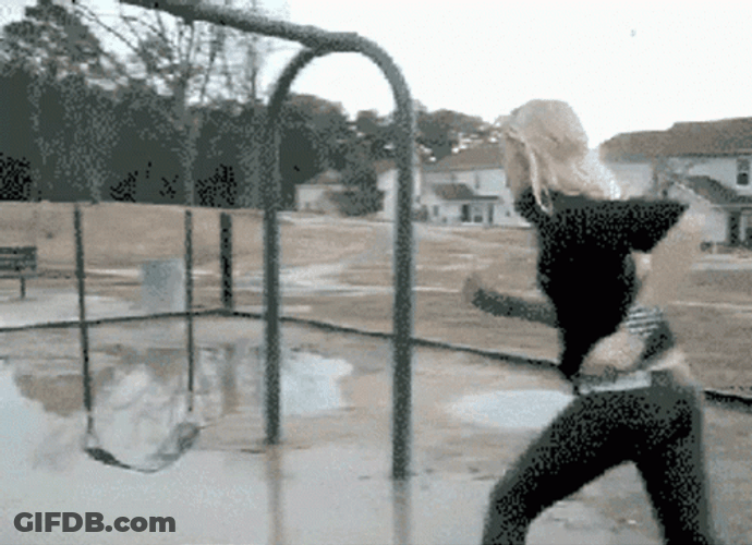 People Falling Playground Swing Mishap GIF