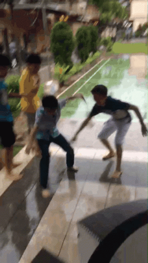 People Falling Slippery Wet Floor GIF