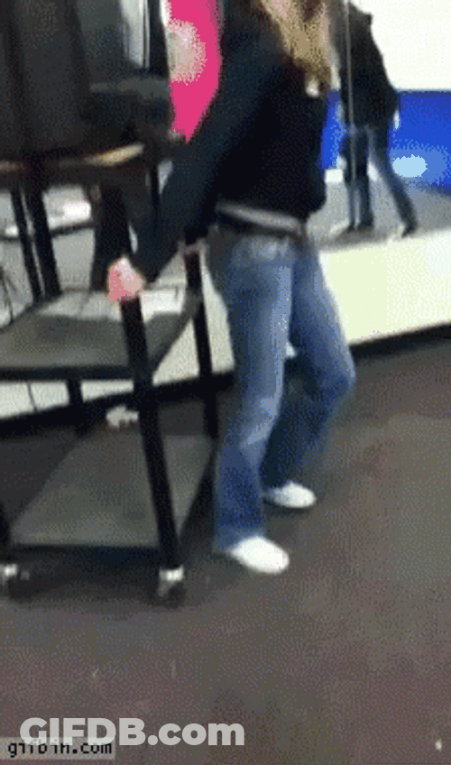 People Falling Speaker On Head Funny Fail GIF