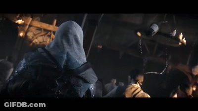 People Fighting Around Table In Dark Room GIF