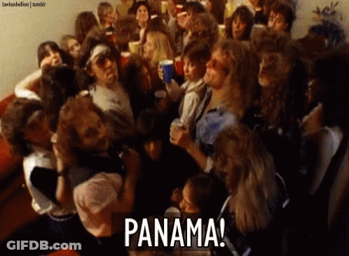 People Gathered In Room With Panama GIF