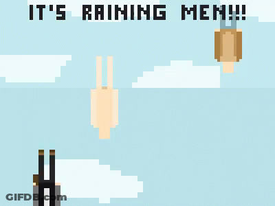 People Hanging Upside Down It's Raining Men!!! GIF