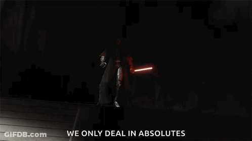 People Holding Lightsabers We Only Deal In Absolutes GIF