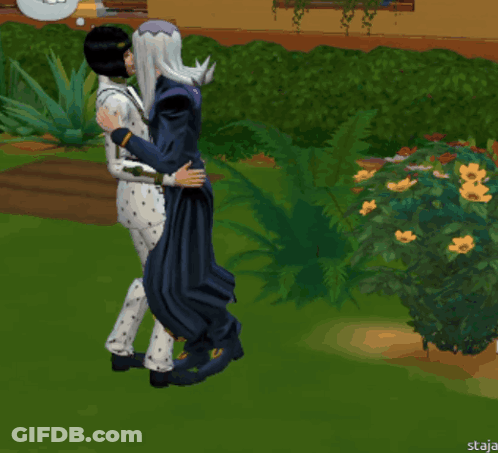 People Hugging In Video Game With Staja GIF