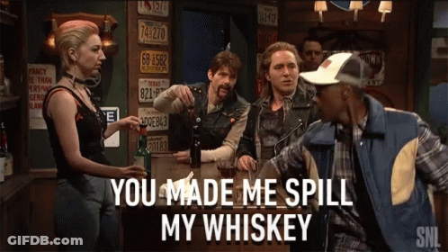 People In Bar Spill Whiskey GIF