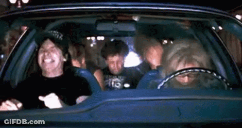 People In Car Laughing Making Funny Faces GIF
