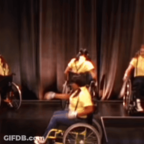 People In Wheelchairs Performing On Stage GIF