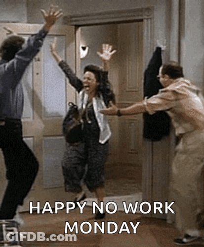 People Jumping Happy No Work Monday GIF