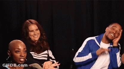 People Laughing Covering Faces With Hands GIF