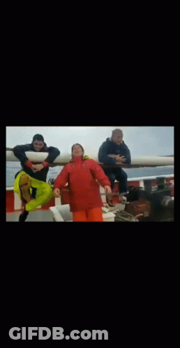 People On Boat One In Life Jacket GIF
