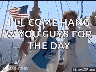 People On Boat Saying I'll Come Hang GIF