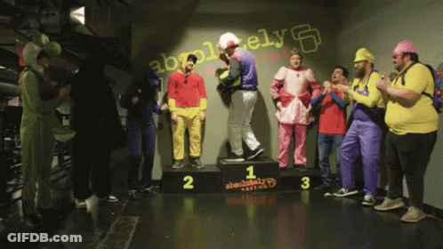 People On Podium Saying Absolute Karting GIF