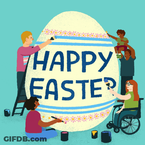 People Painting The Egg Good Morning Happy Easter GIF