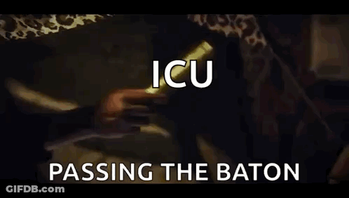 People Passing Baton Saying ICU Passing The Baton GIF