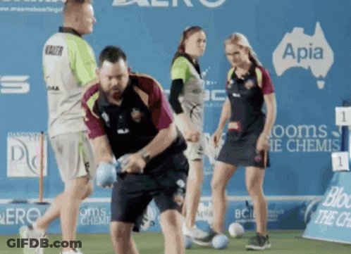 People Playing Bowling At Apia Sign GIF