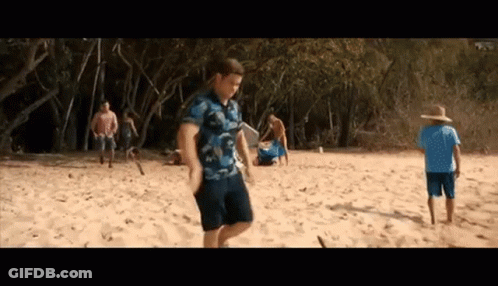 People Playing Frisbee On Beach GIF