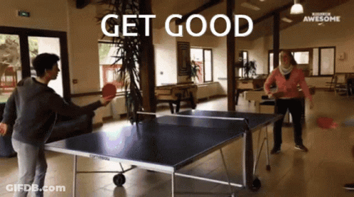 People Playing Ping Pong Get Good GIF