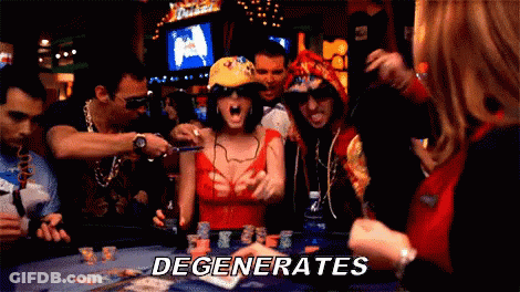 People Playing Poker With Degenerates Sign GIF