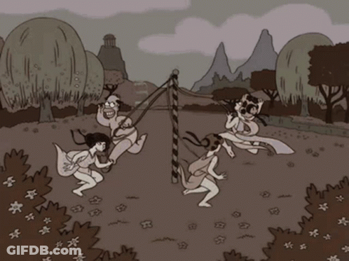 People Playing Volleyball In Field GIF