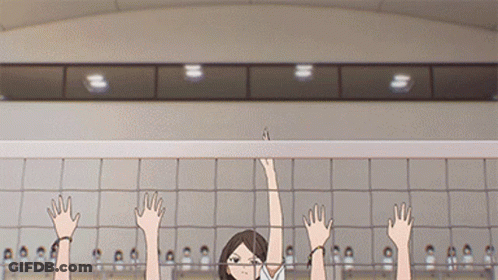 People Playing Volleyball With Hands Up GIF
