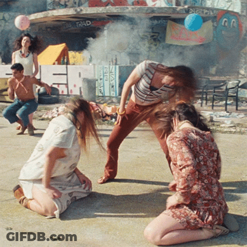 People Playing With Blue Ball GIF