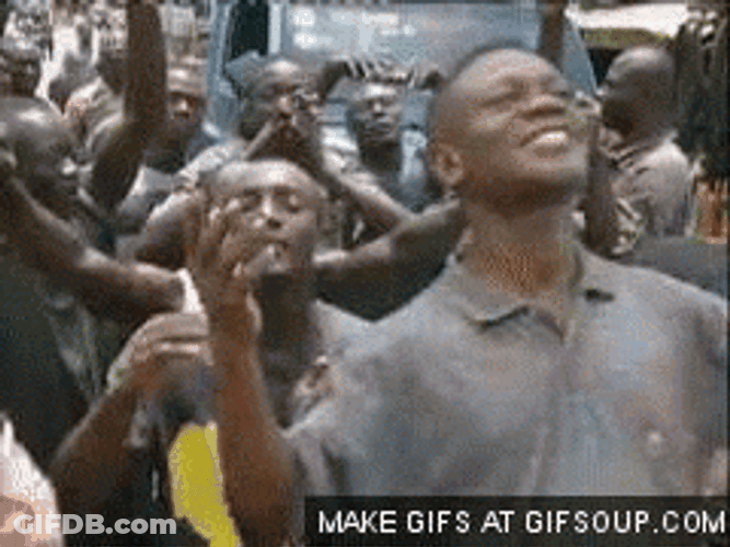 People Praising Funny Celebration GIF