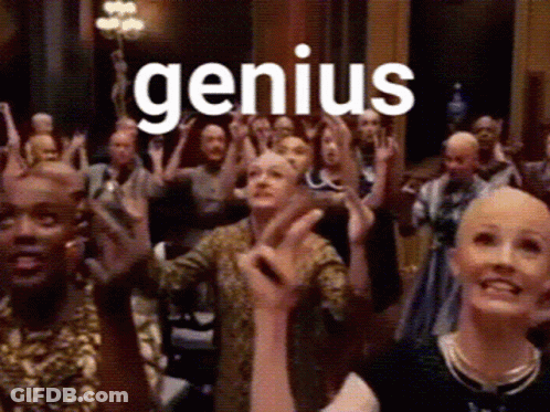 People Raising Hands Saying Genius GIF