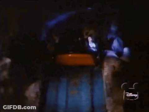 People Riding Disney Roller Coaster GIF