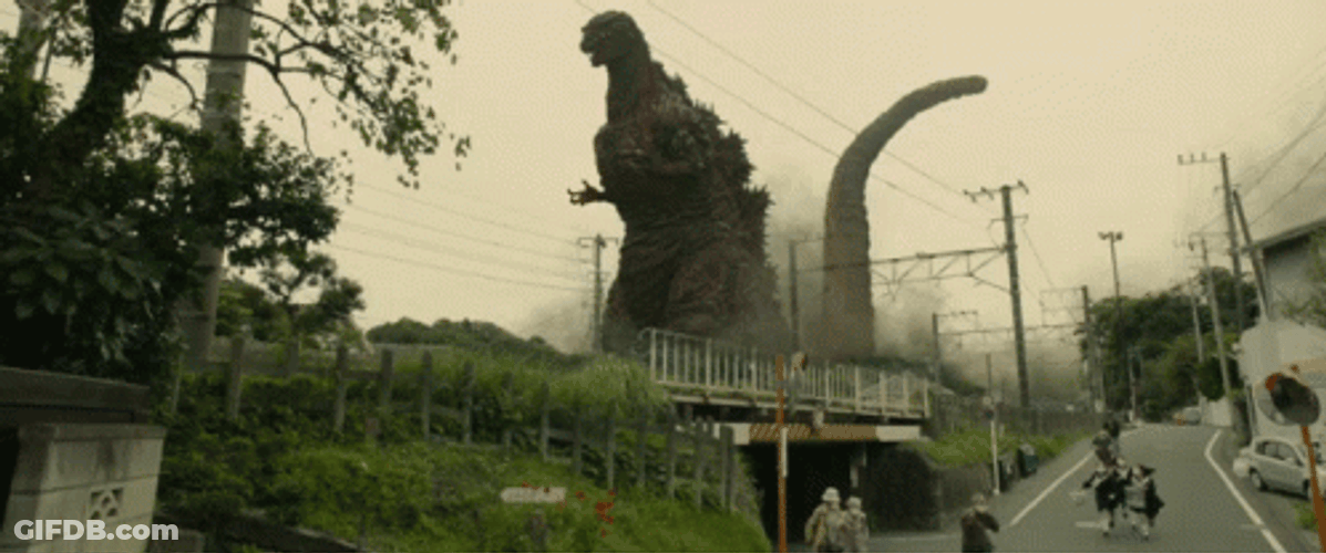 People Running Away From Shin Godzilla GIF