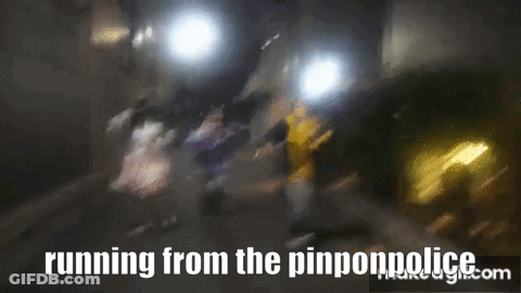 People Running From Pinonpolice.com GIF
