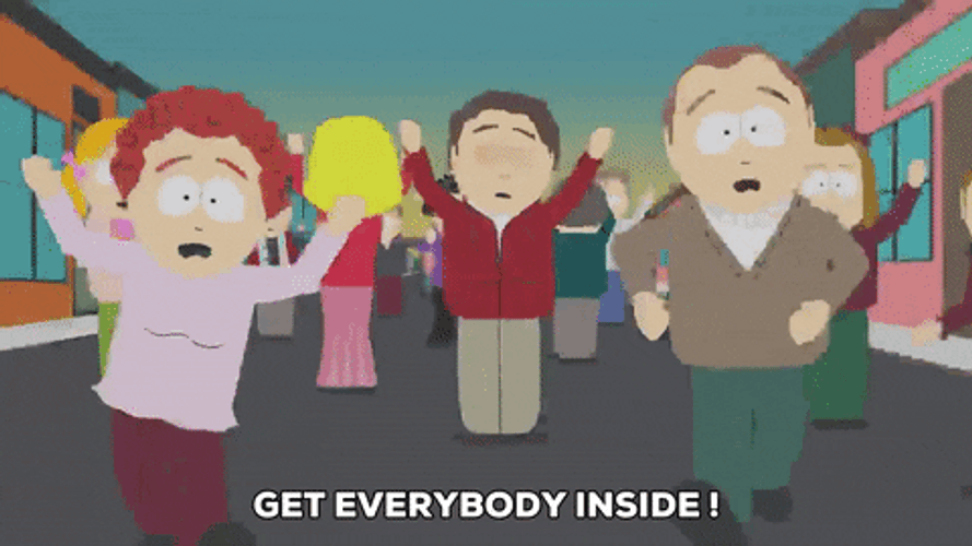 People Running In Terror GIF