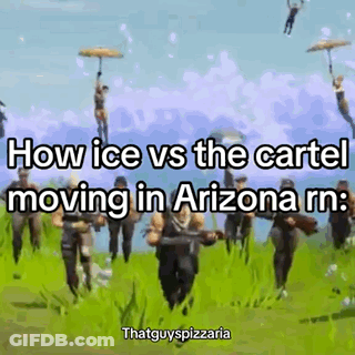 People Running With Umbrellas In Video Game Field GIF