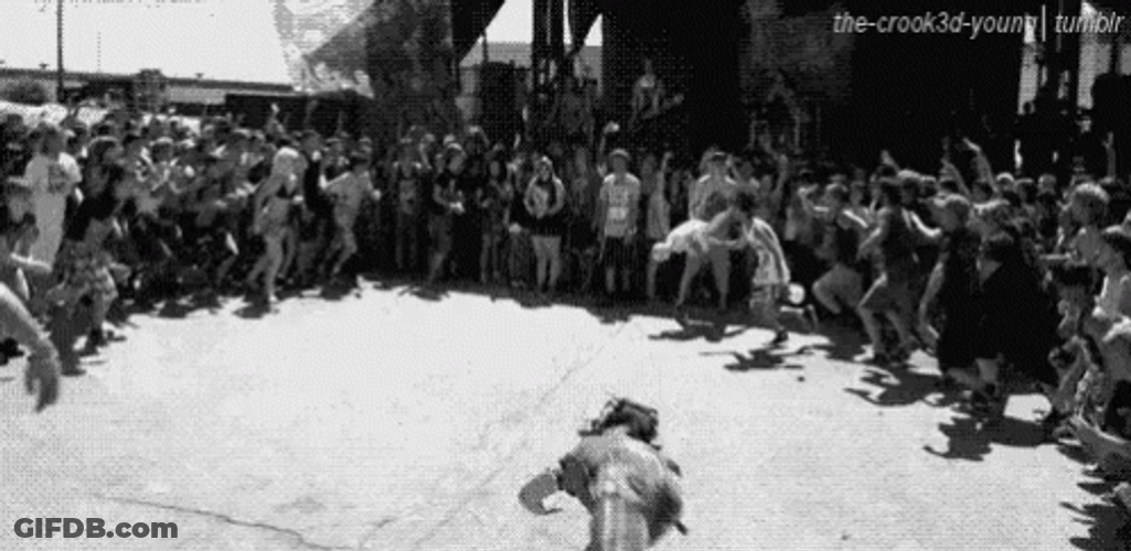 People Rushing Inside Mosh Pit GIF