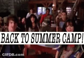 People Sitting Around Table Back To Summer Camp GIF