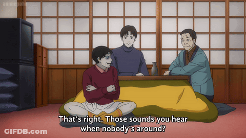 People Sitting Around Table Talking GIF