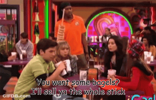 People Sitting At Tables Asking For Bagels GIF