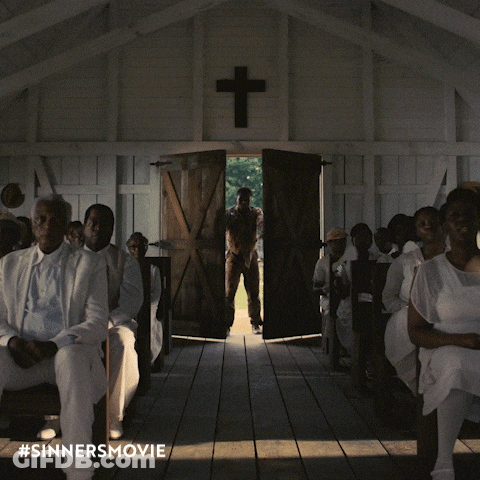 People Sitting In Church With #Sinnersmovie GIF