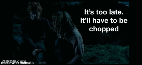 People Sitting In Grass Saying It's Too Late It'll Have To Be Chopped GIF
