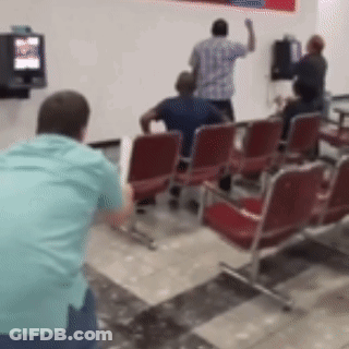 People Sitting In Waiting Room GIF