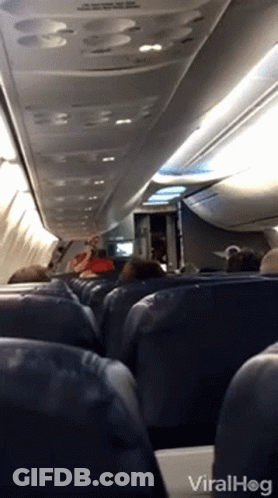 People Sitting On Airplane Viralhog GIF