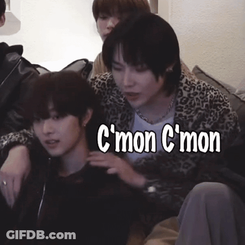 People Sitting On Couch With C'mon C'mon GIF