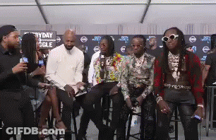 People Sitting On Stools Talking GIF