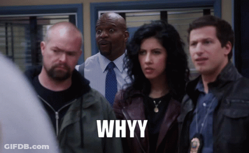 People Standing By Sign Saying Why GIF