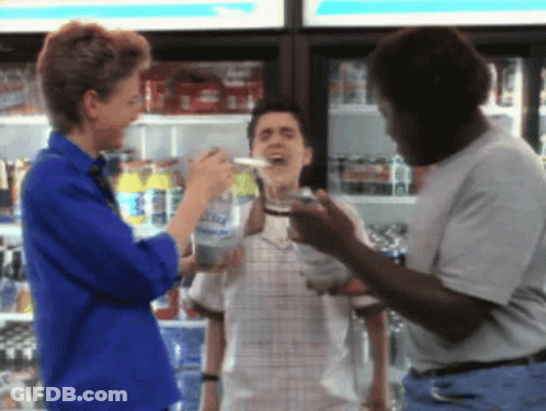 People Standing In Front Of Pepsi Fridge GIF