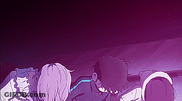 People Standing In Purple Room GIF
