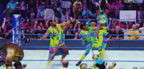 People Standing In Wrestling Ring GIF