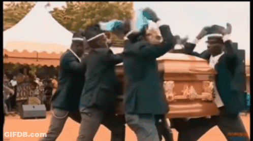 People Standing Under Money In The Grave GIF
