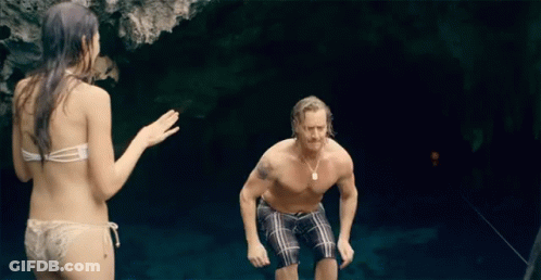 People Swimming In Lake With Red Bull Sign GIF